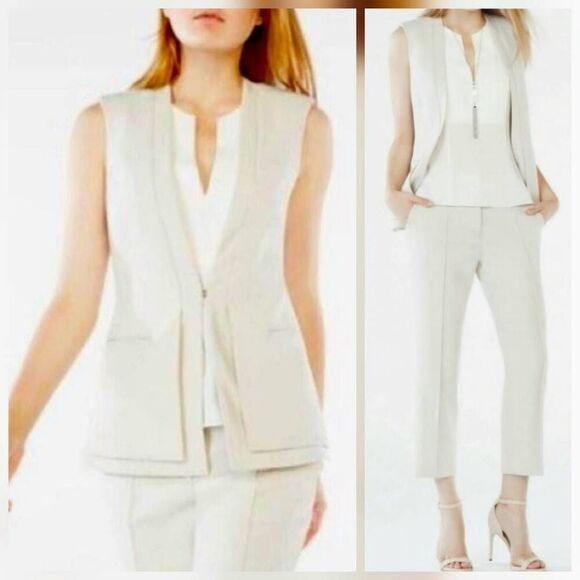 BCBGMaxazria Eddie Professional Vest Cream Sz. S - Picture 2 of 9